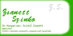 zsanett szinko business card